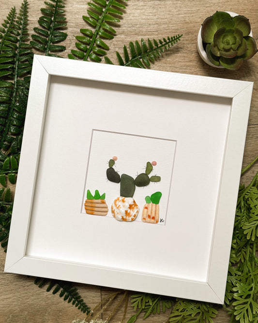 Seaglass Succulent Trio