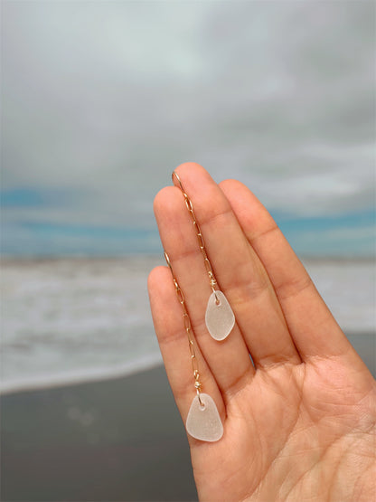 Pale Green Seaglass Earrings