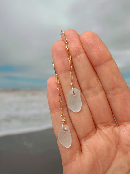 Pale Blue Seaglass Earrings
