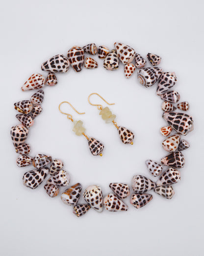 Hebrew Cone + Moonstone Earrings