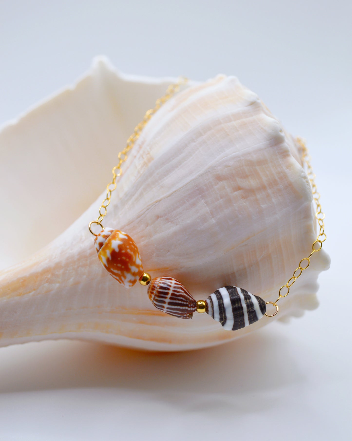 Triple Shell Bar Necklace