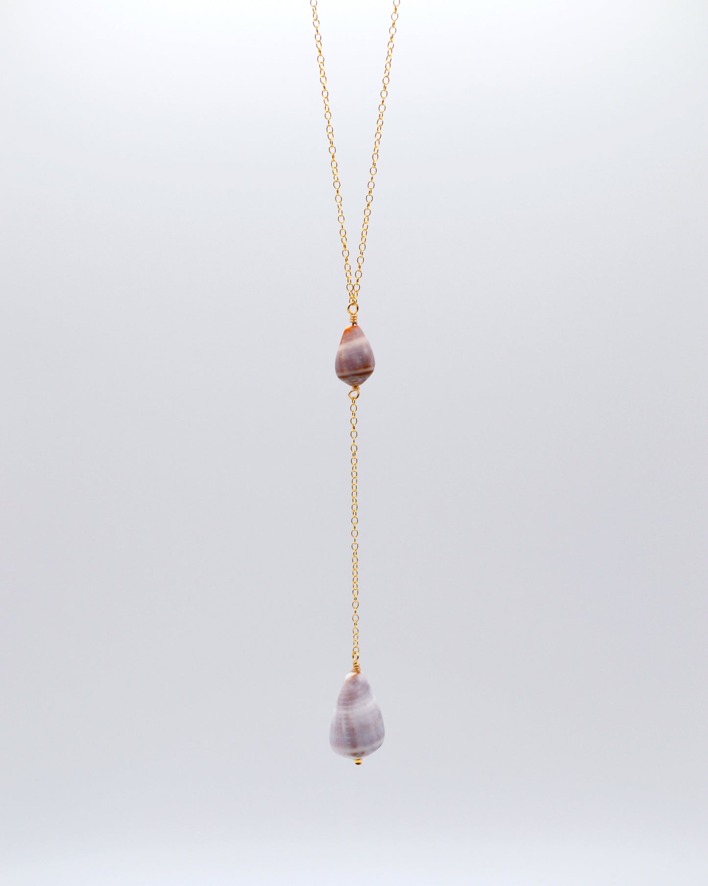 Double Cone Shell Drop Necklace