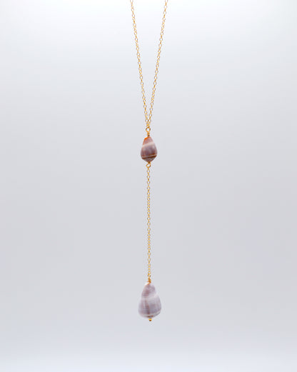 Double Cone Shell Drop Necklace