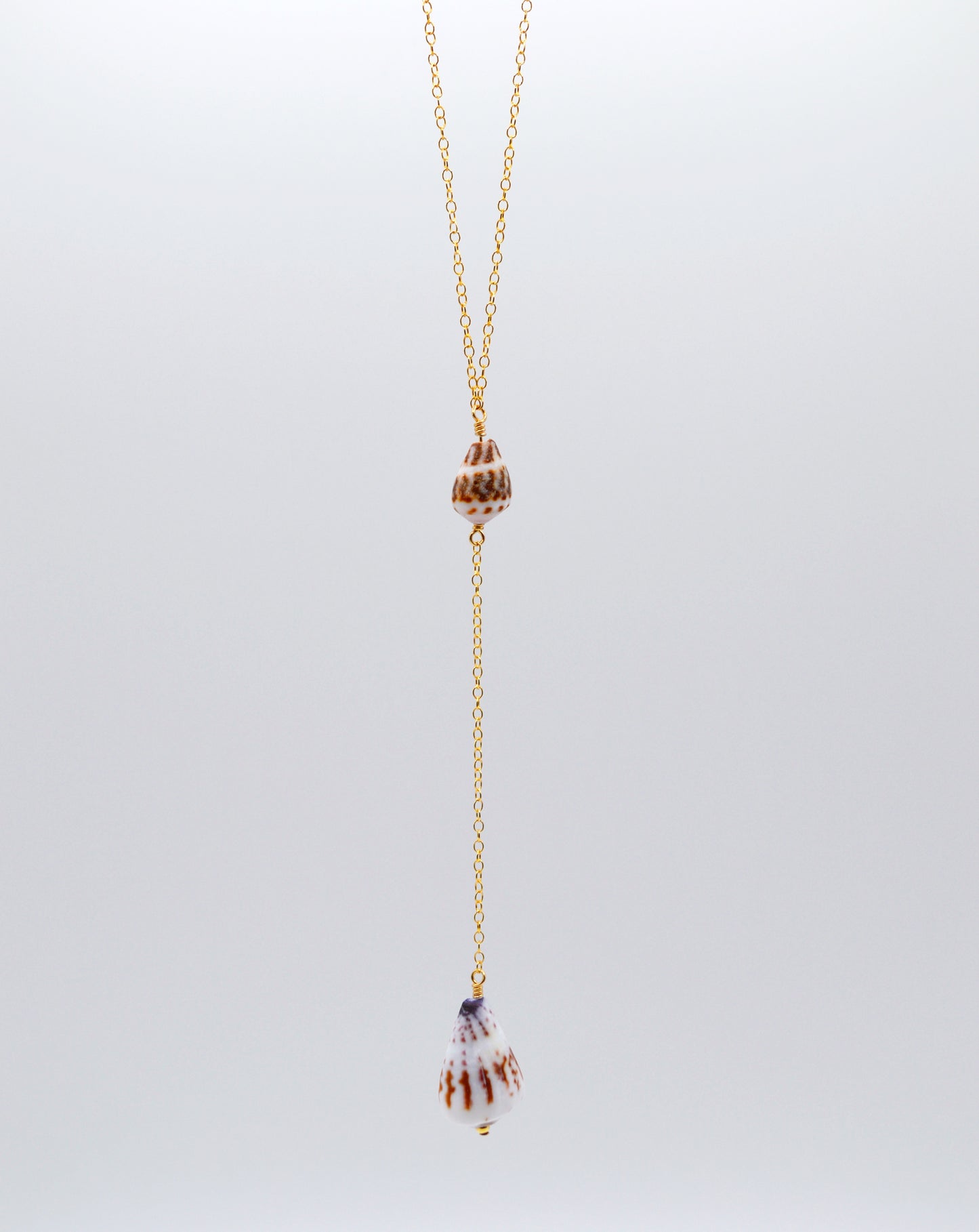 Double Cone Shell Drop Necklace