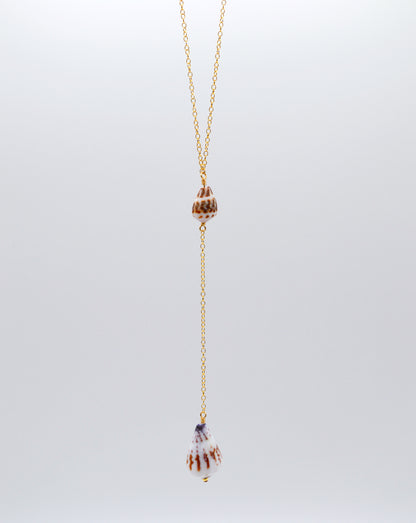 Double Cone Shell Drop Necklace
