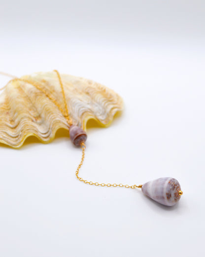 Double Cone Shell Drop Necklace