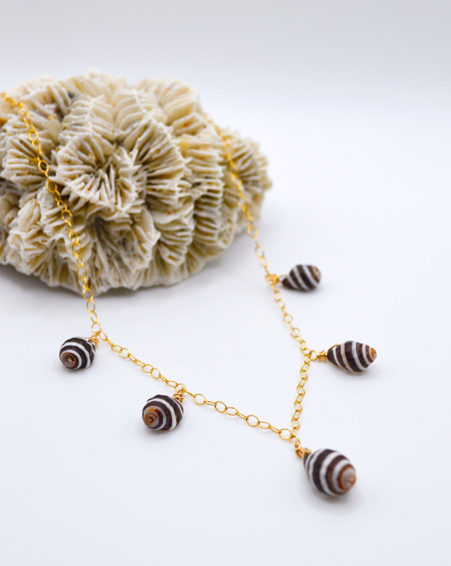 Bumble Bee Shell Charm Necklace