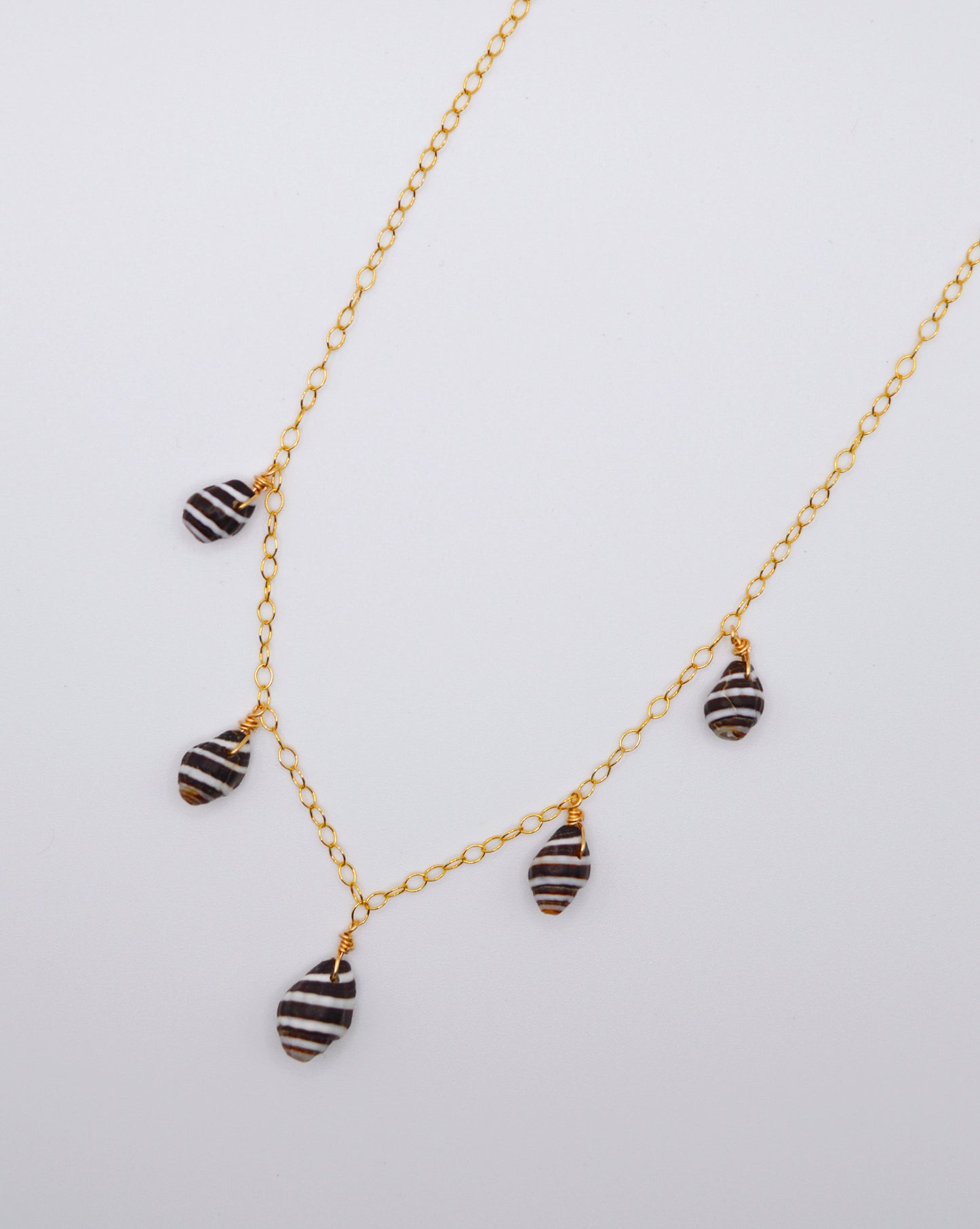 Bumble Bee Shell Charm Necklace