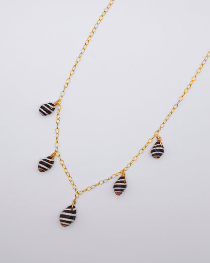 Bumble Bee Shell Charm Necklace