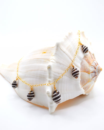 Bumble Bee Shell Charm Necklace
