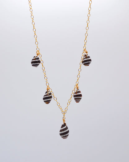 Bumble Bee Shell Charm Necklace